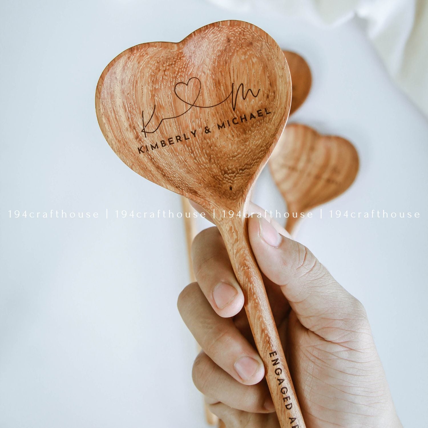 Wooden Heart Shaped Spoon Large Size - Kitchen Serving Utensil - 194 Craft House