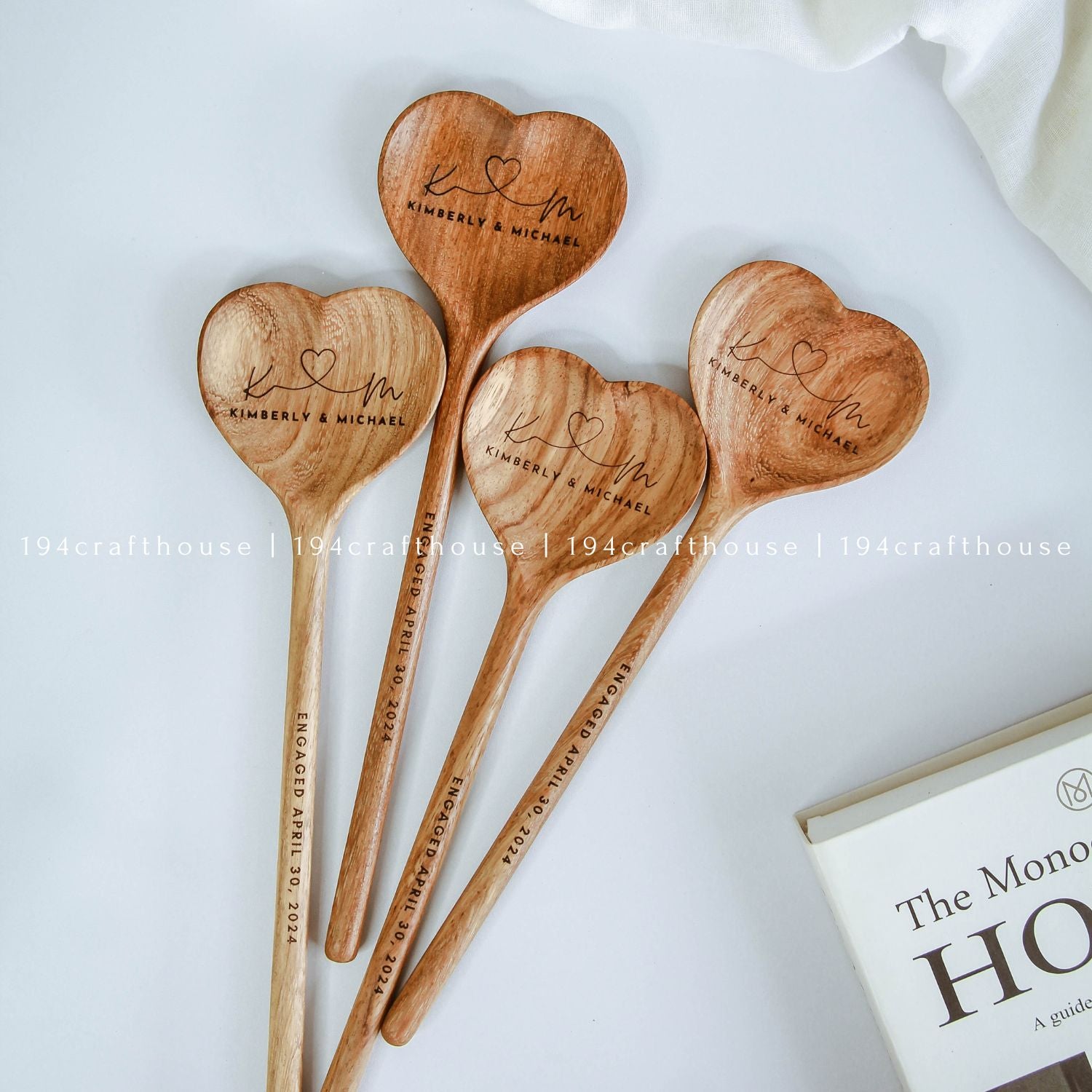 Wooden Heart Shaped Spoon Large Size - Kitchen Serving Utensil - 194 Craft House