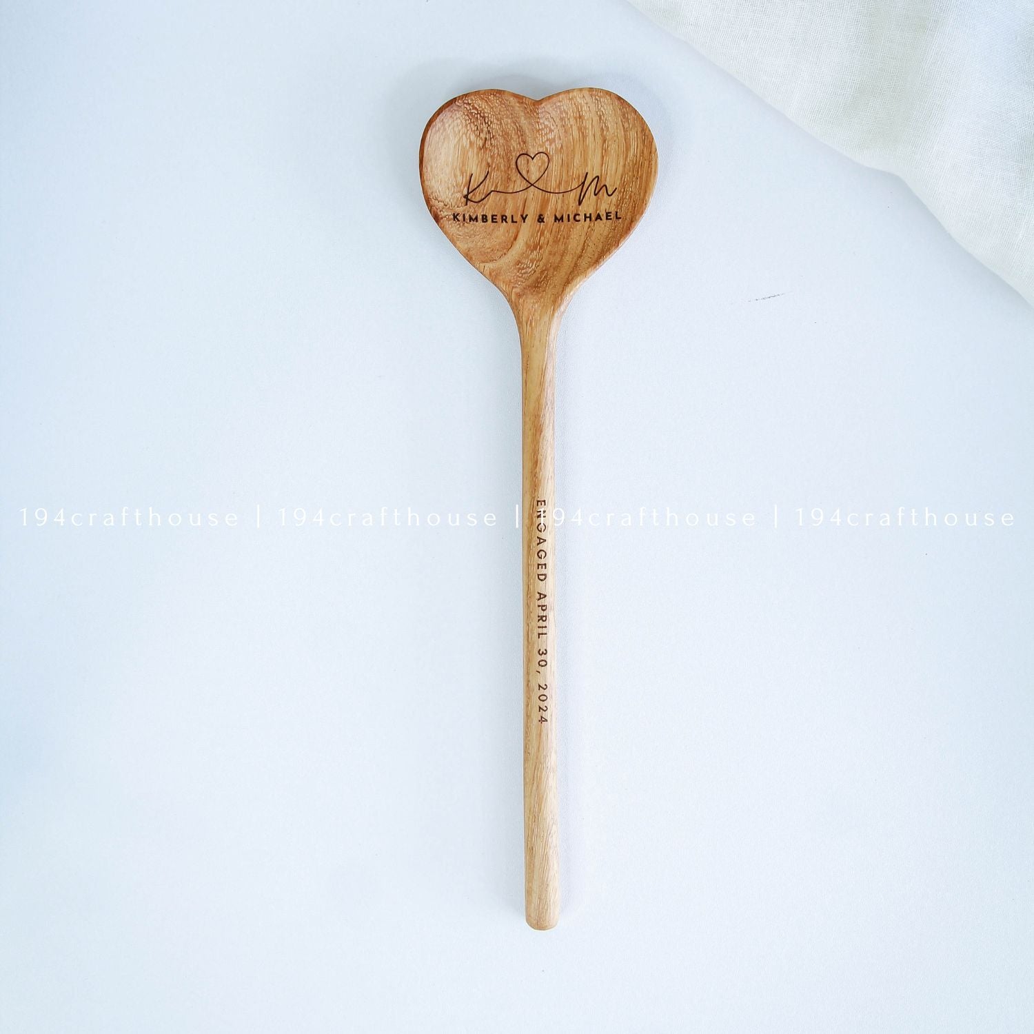 Wooden Heart Shaped Spoon Large Size - Kitchen Serving Utensil - 194 Craft House