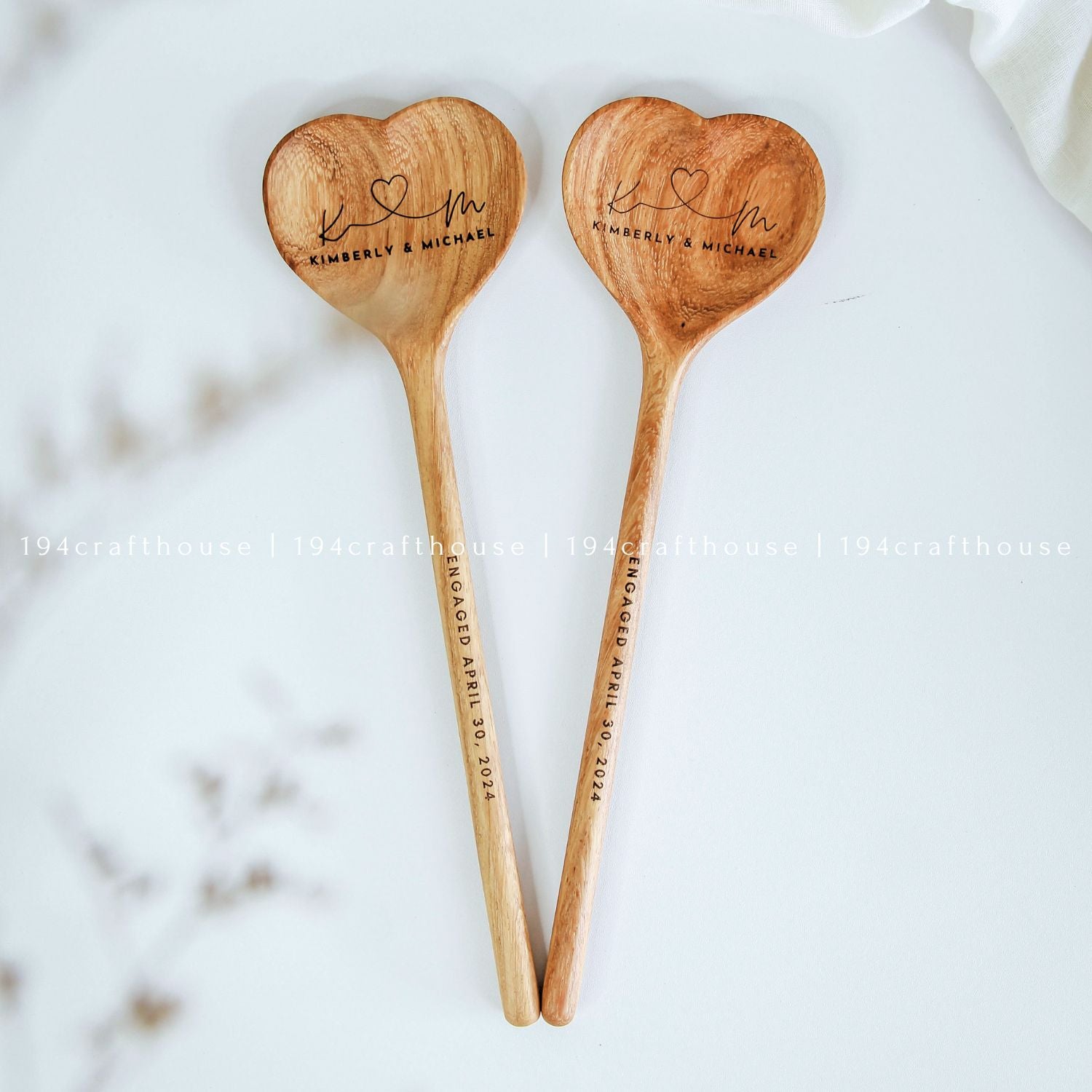 Wooden Heart Shaped Spoon Large Size - Kitchen Serving Utensil - 194 Craft House