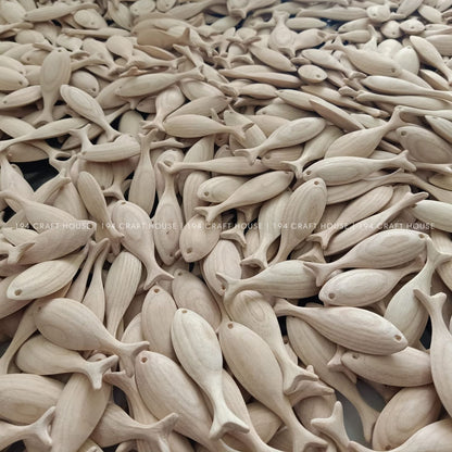 3D Unfinished Wooden Fish For Wall Hanging Decor, Blank Fish Cutout For DIY Craft Projects, 3D Wood Fish Toy For Hand Painted Creative Kid Art Gift
