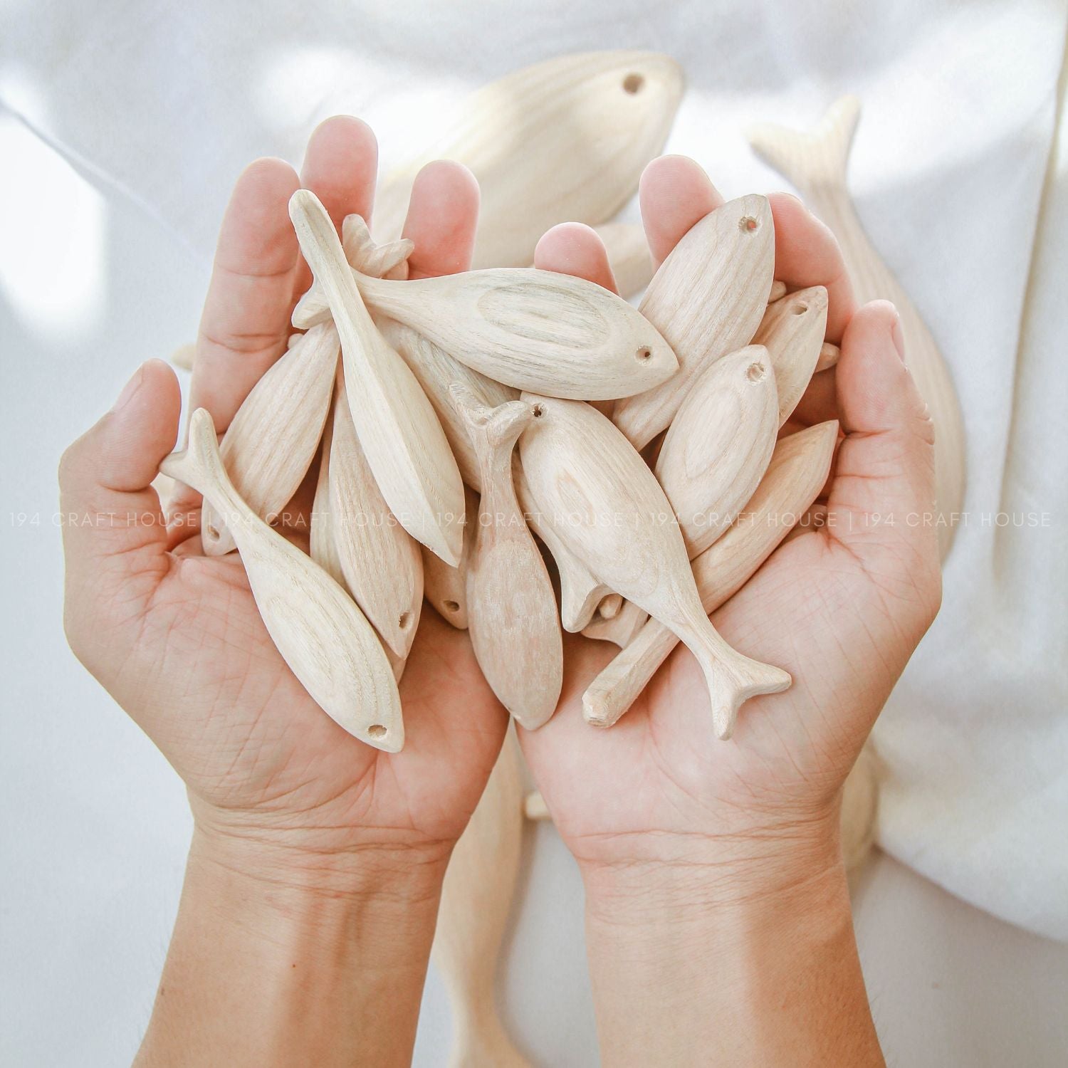 3D Unfinished Wooden Fish For Wall Hanging Decor, Blank Fish Cutout For DIY Craft Projects, 3D Wood Fish Toy For Hand Painted Creative Kid Art Gift