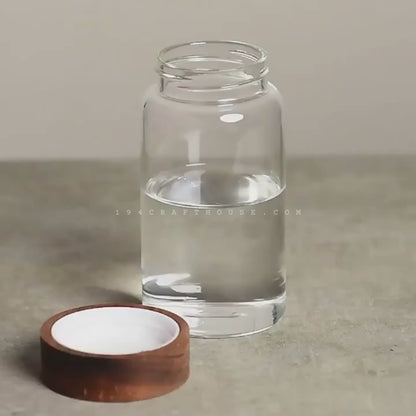 4oz Tiny Glass Jar Customized Wood Lid - Kitchen Organization