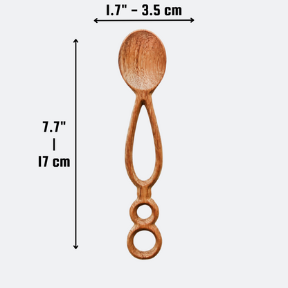 Hand Carved Wooden Spoon With Hole - Kitchen Decor