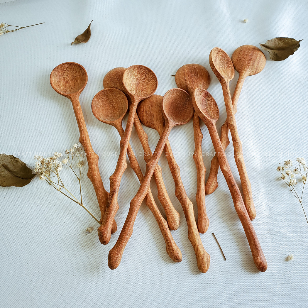 Handcrafted Branch Tree Wooden Spoon - Kitchen Cooking Utensils