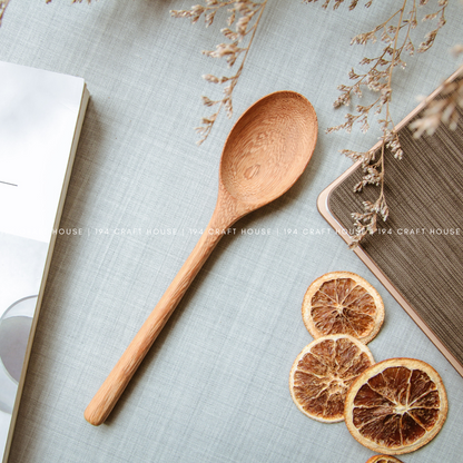 Handcrafted Straight Wooden Spoon - Kitchen Cooking Utensils