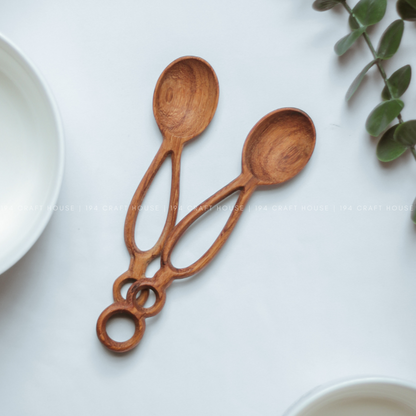 Handcrafted Hanging Wooden Spoon With Hole - Tableware Decor