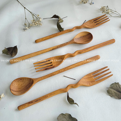Handcrafted Rustic Wooden Spoon for Stirring and Serving