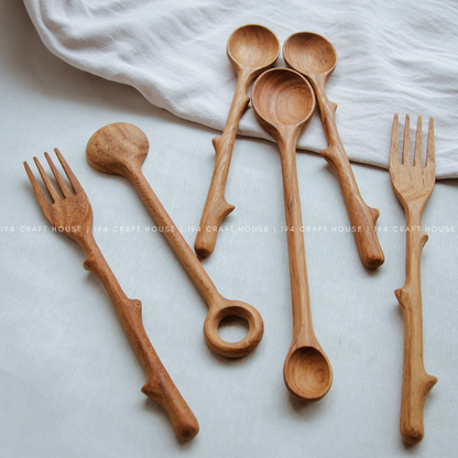 Handcrafted Design Wooden Spoon - Kitchen Cooking Utensils