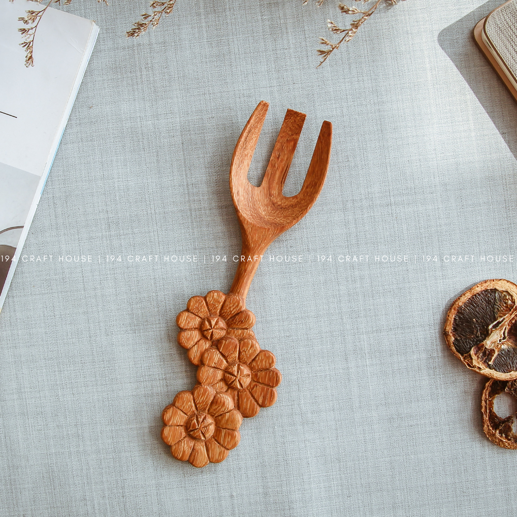 Handcrafted Flowers-Shape Wooden Spoon -Kitchen Utensils