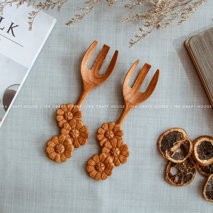 Handcrafted Flowers-Shape Wooden Spoon -Kitchen Utensils