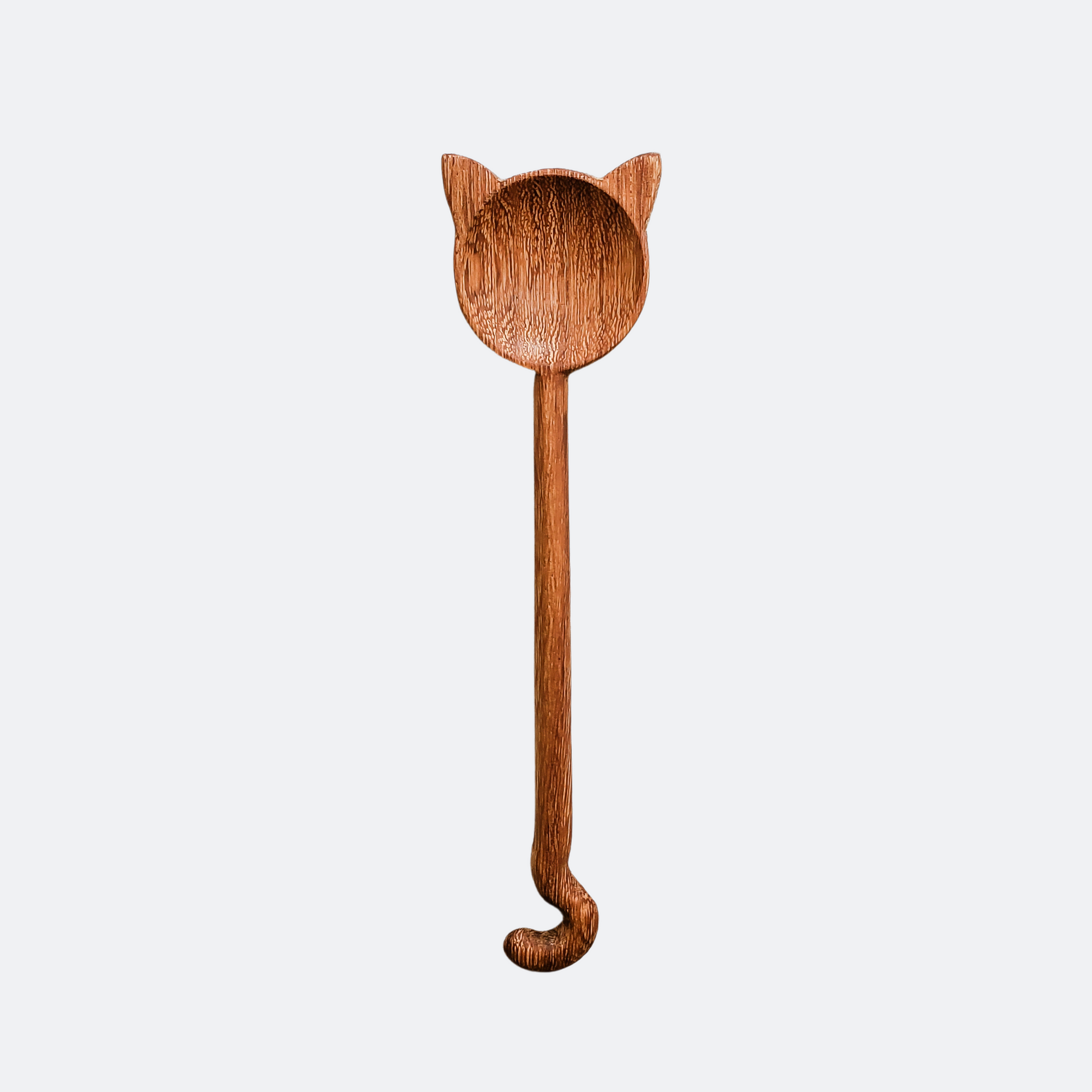 Handcarved Cat Design Wood Stirring Spoon - Kitchen Serving Utensils