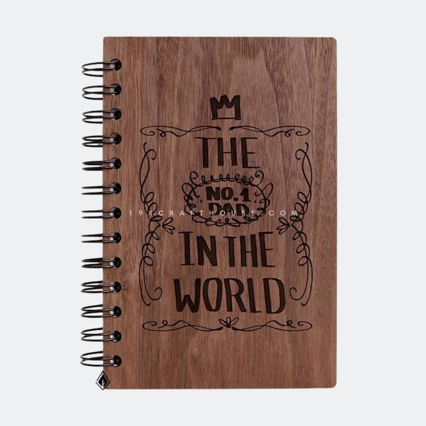 Personalized Walnut Wooden Spiral Notebook Journal